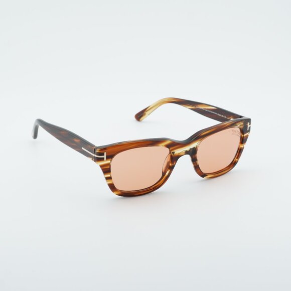 Tom Ford Snowdon FT0237 53E Sunglasses Havana Square Frame, Brown Lenses - Picture 1 of 10